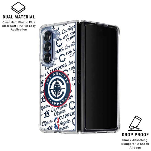 NBA Los Angeles Clippers Blast Text Galaxy Z Fold6 Clear Case